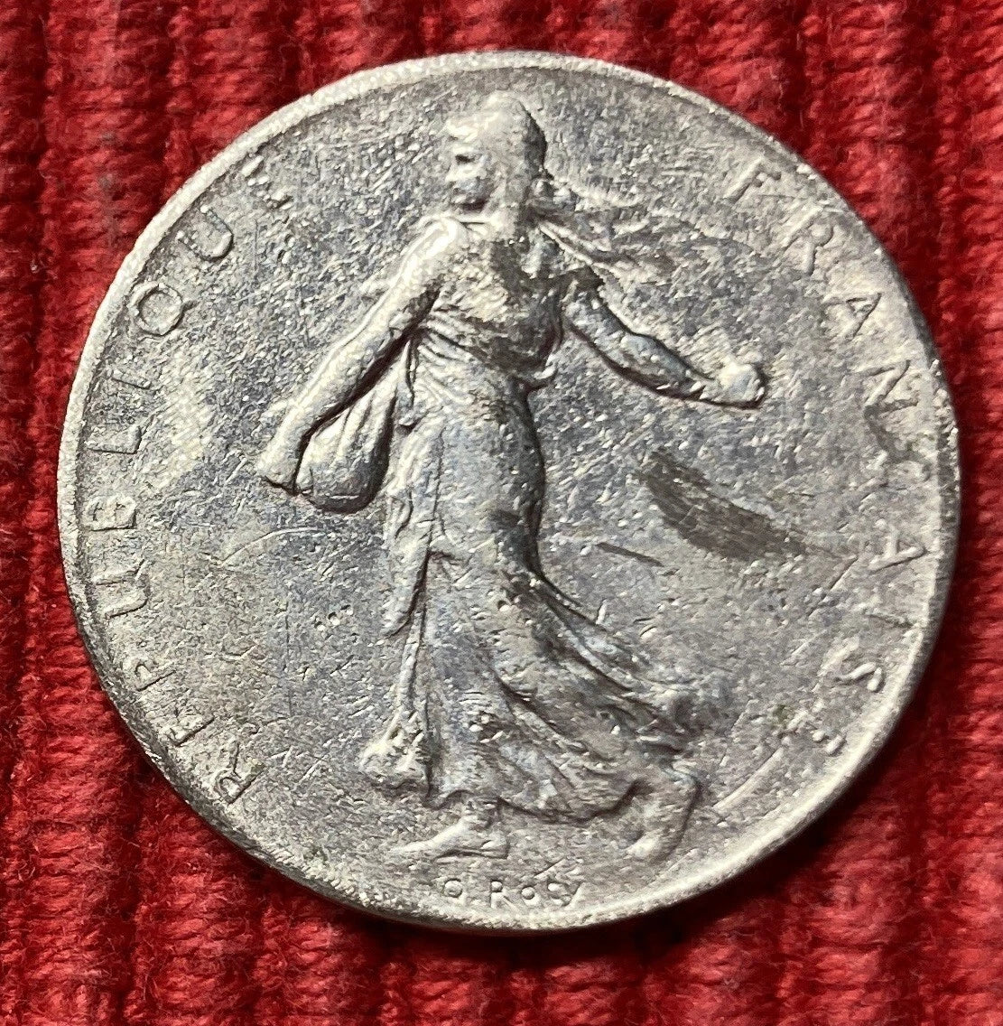 1 Franc 1960 | Frankreich | Olivenzweig | Semeuse | Münze aus Nickel
