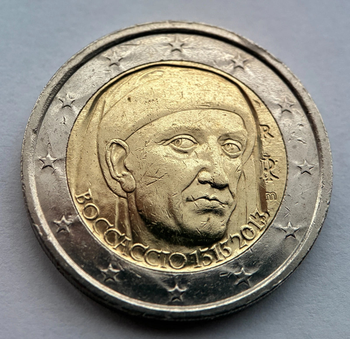 2 Euro 2013 | Italien | 700. Geburtstag von Giovanni Boccaccio | Bi-Metall Gedenkmünze | schön