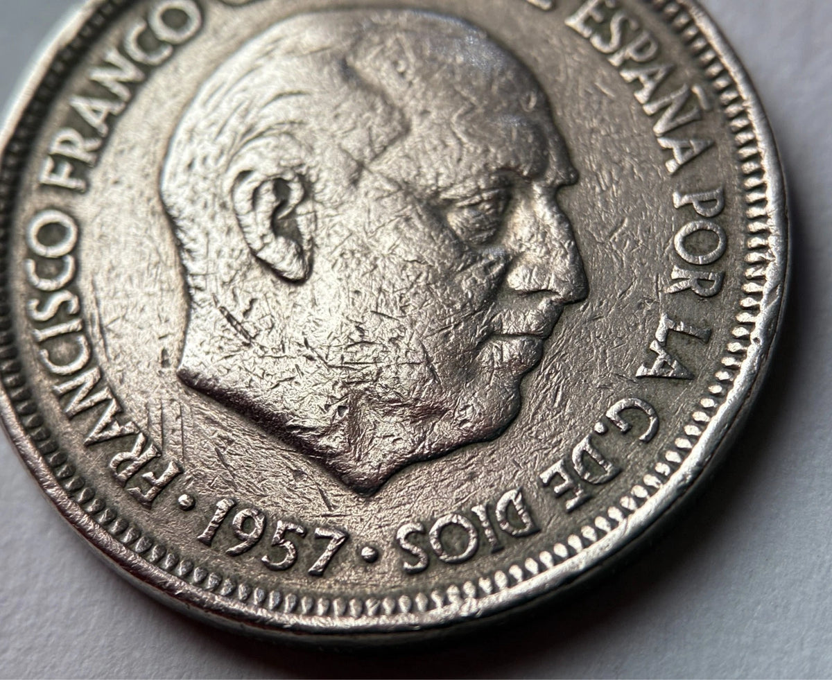 5 Peseten 1957 *60 | Spanien | Francisco Franco | Kupfer-Nickel Münze | schön