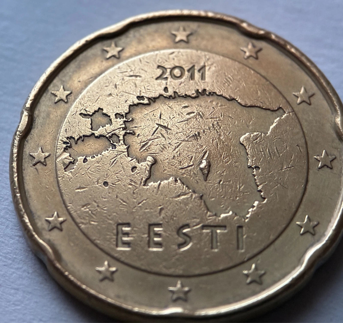 20 Cent 2011 | Estland | Landkarte EESTI | Nordisches Gold Münze | schön