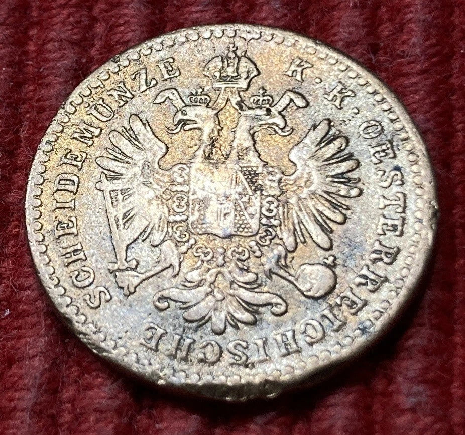1 Kreuzer 1858 A | Österreich-Ungarn | Kaiser Franz Joseph I. | Kupfer | Historische Scheidemünze