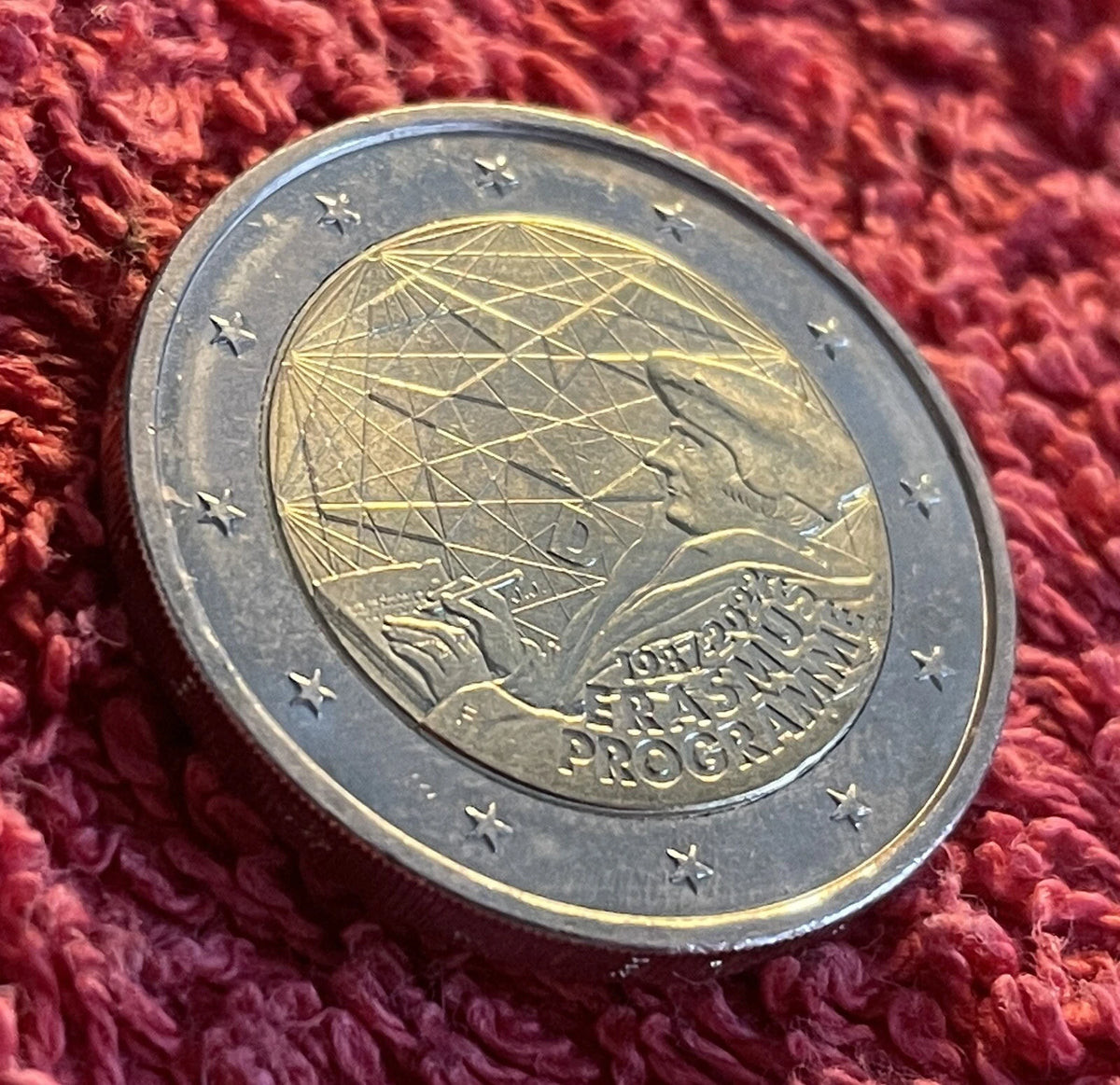 2 Euro Gedenkmünze 2022 Deutschland F – Erasmus-Programm – 35 Jahre Jubiläum / Sehr Schön