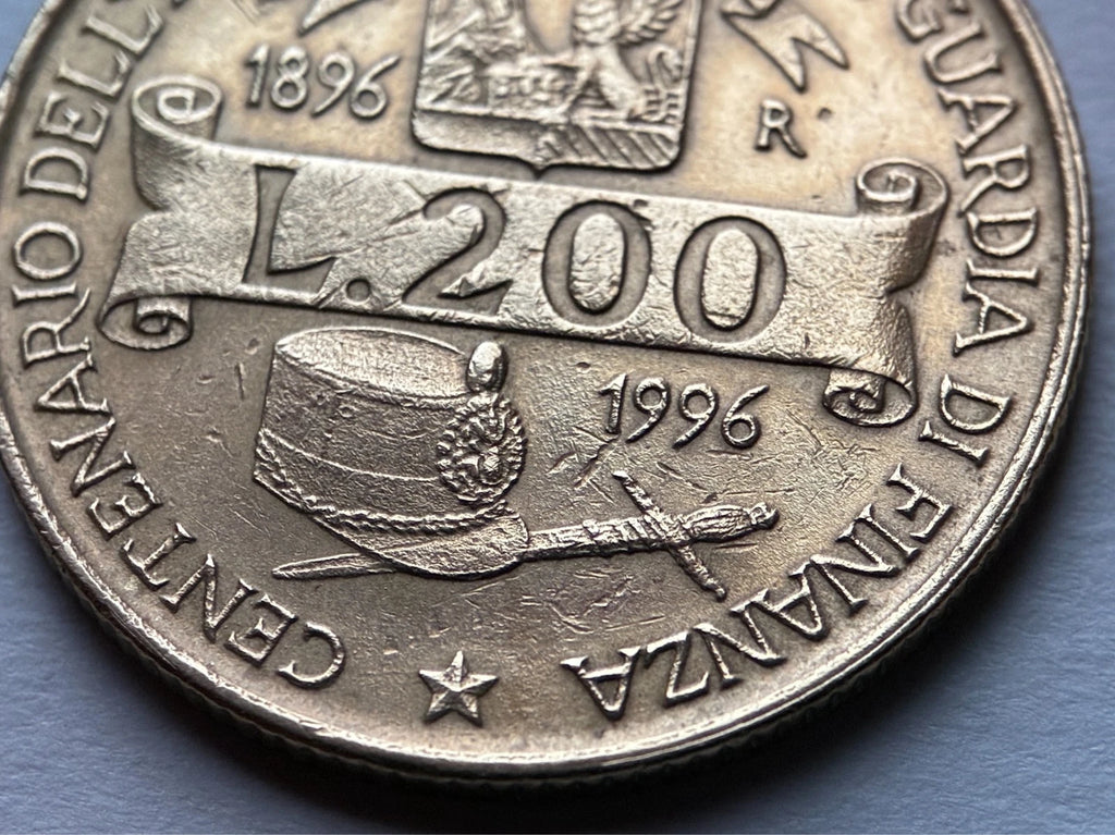 200 Lire 1996 | Italien | 100 Jahre Zollakademie Gedenkmünze