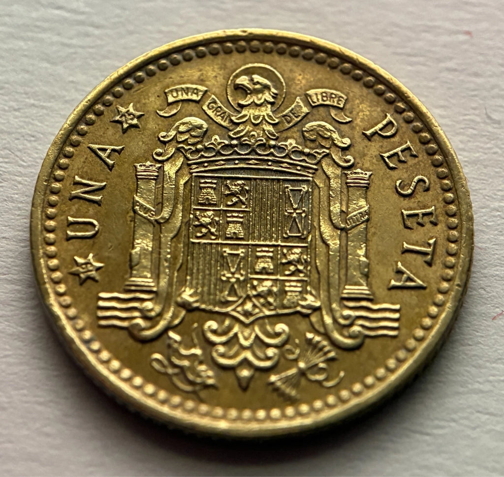 Una Peseta 1966*75 | Spanien | General Francisco Franco | Aluminiumbronze | Historische Münze | schön