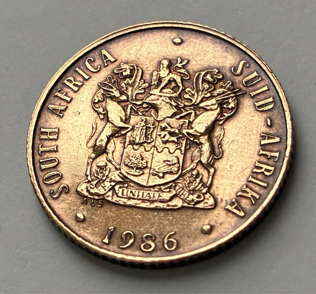 2 Cent 1986 | Südafrika | Gnu (Wildtier) | Bronze | Kursmünze | schön