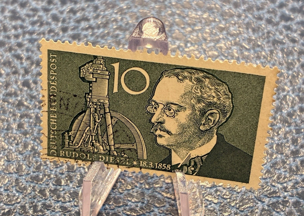 Deutsche Bundespost 1958 | 10 Pfennig | Rudolf Diesel | Erfinder | gestempelt | Briefmarke