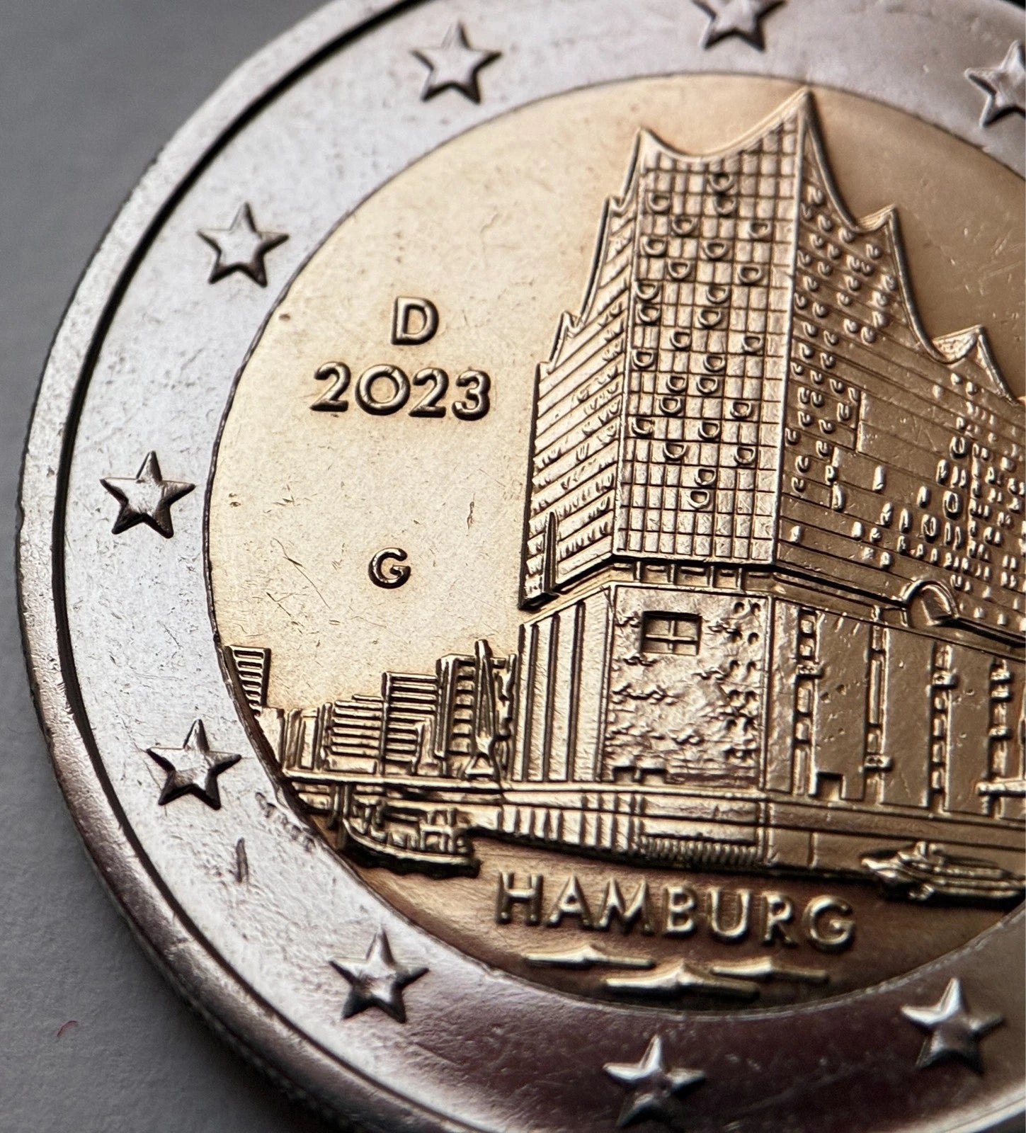2 Euro 2023 G | Deutschland | Hamburg | Elbphilharmonie | Bundesländerserie | Bi-Metall Münze