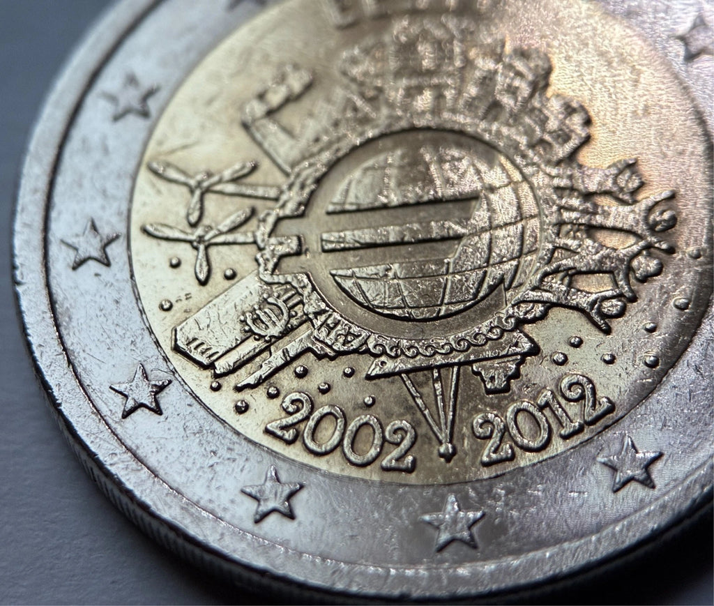 2 Euro 2012 | Estland | 10 Jahre Einführung des Euro (WWU) | Bi-Metall Gedenkmünze | schön