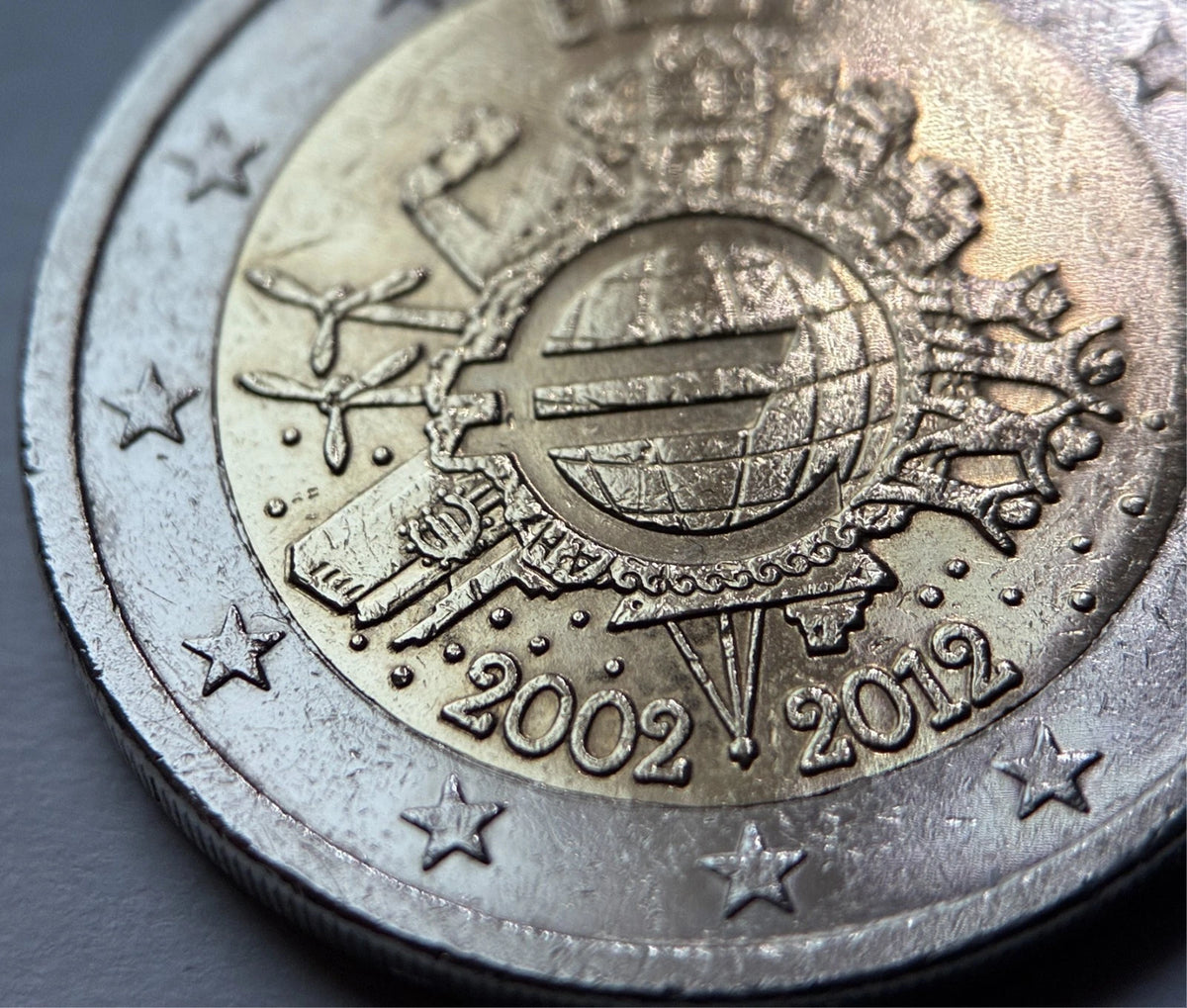2 Euro 2012 | Estland | 10 Jahre Einführung des Euro (WWU) | Bi-Metall Gedenkmünze | schön