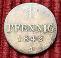 1 Pfennig 1842 S | Hannover | Gekröntes Monogramm | Kupfer-Münze