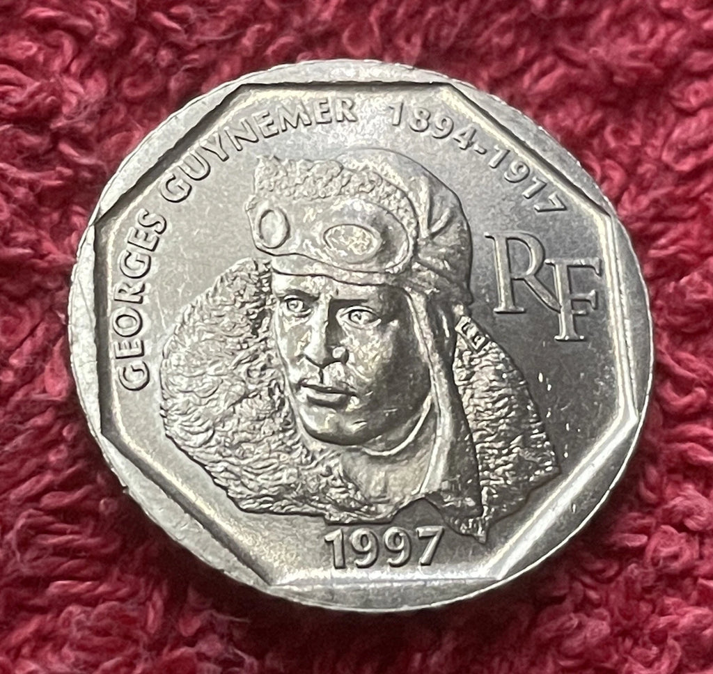 2 Francs 1997 | Frankreich | Georges Guynemer | 80. Todestag | Nickel Münze | schön