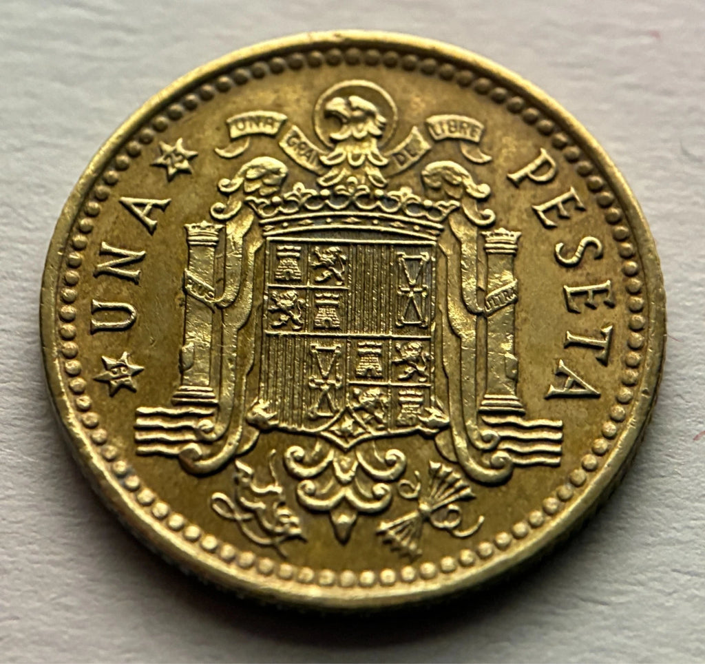 Una Peseta 1966*75 | Spanien | General Francisco Franco | Aluminiumbronze | Historische Münze | schön