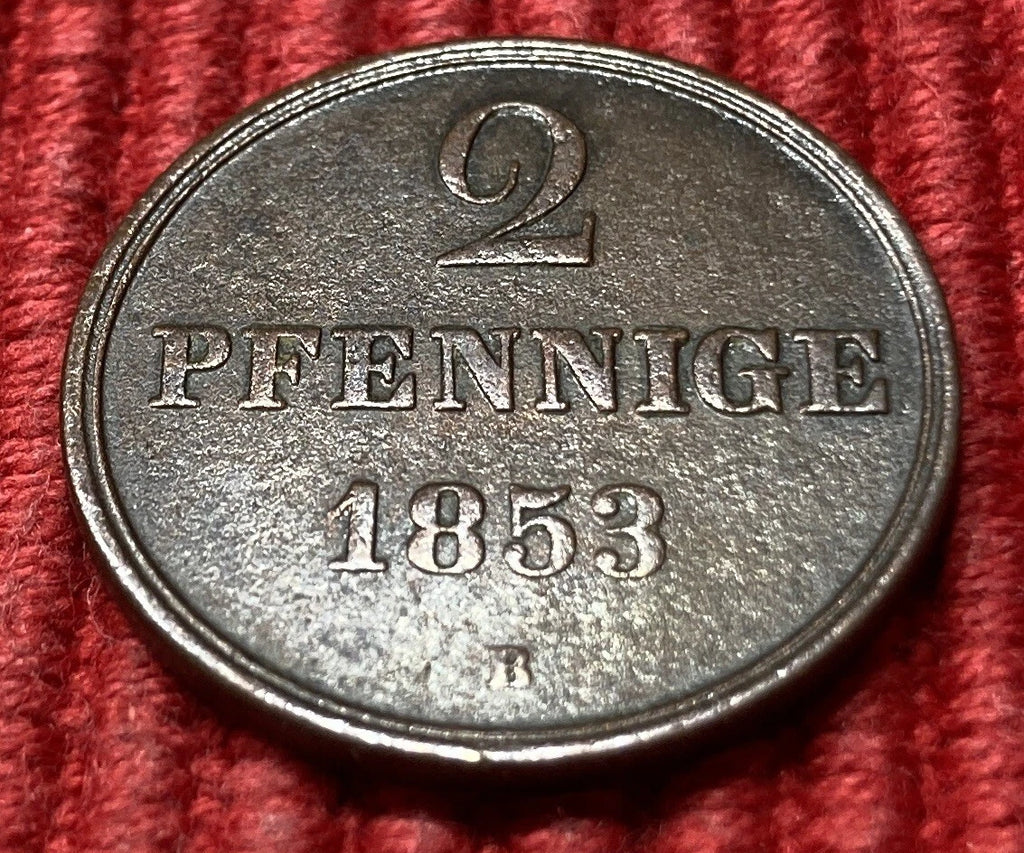 2 Pfennige 1853 B | Braunschweig-Calenberg-Hannover | Georg V. | Kupfer-Münze