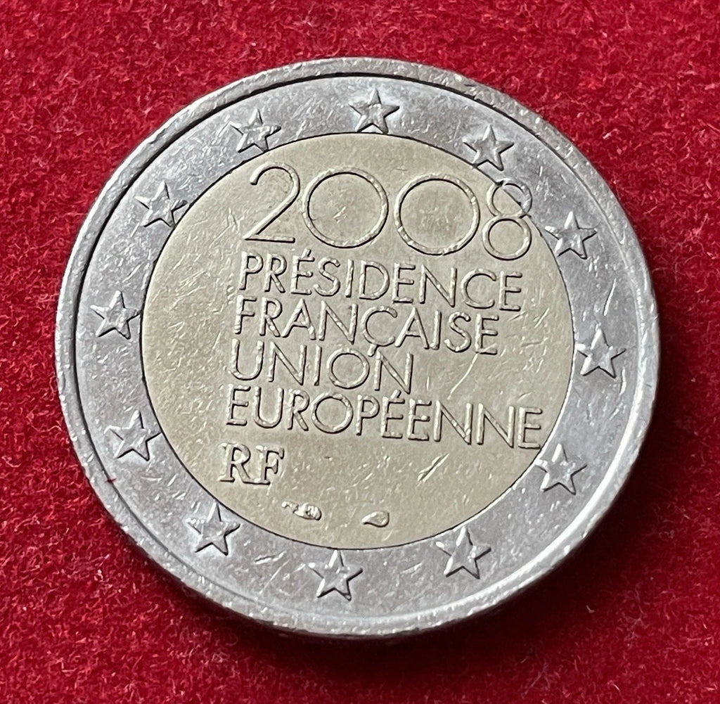 2 Euro 2008 | Frankreich | Présidence française Union européenne RF | Bi-Metall Gedenkmünze | Sehr schön