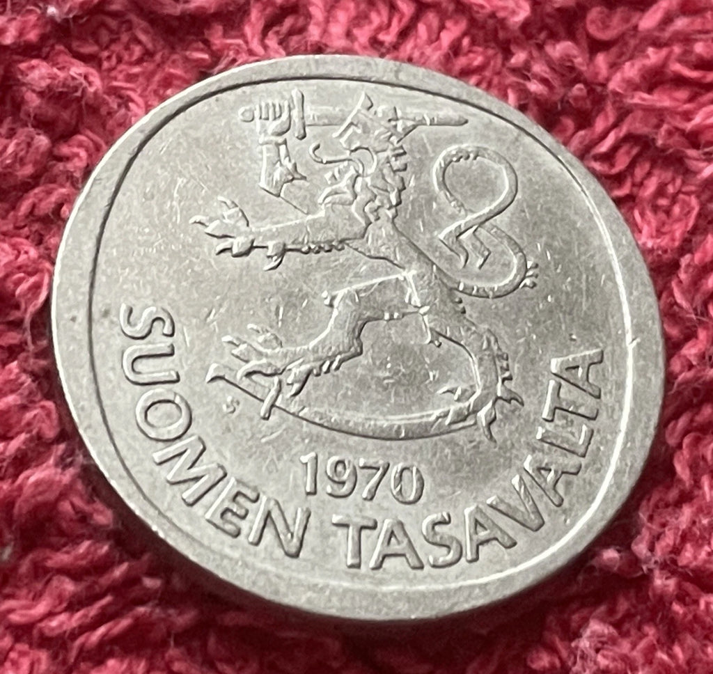 1 Markka 1970 | Finnland | Finnischer Löwe | SUOMEN TASAVALTA | Kupfer-Nickel | Münze