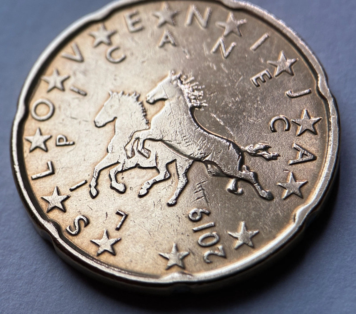 20 Cent 2019 | Slowenien | Lipizzaner Pferde | Nordisches Gold Münze | schön