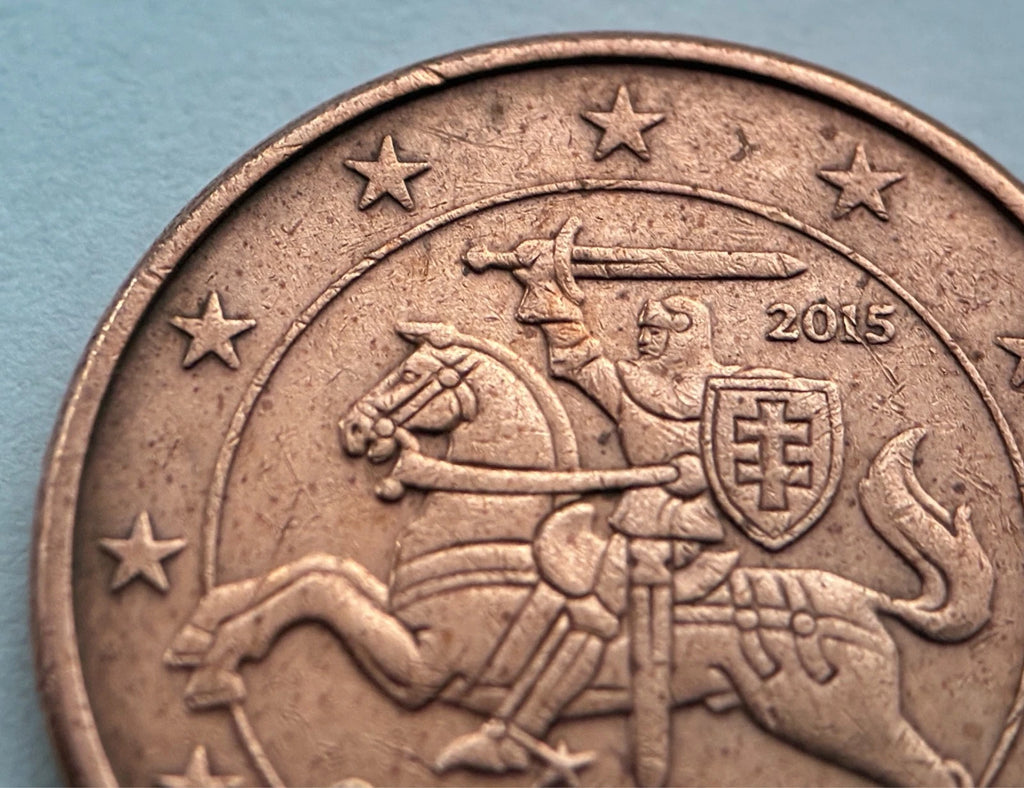 5 Cent 2015 | Litauen | Vytis Ritter | Verkupferter Stahl Münze | schön