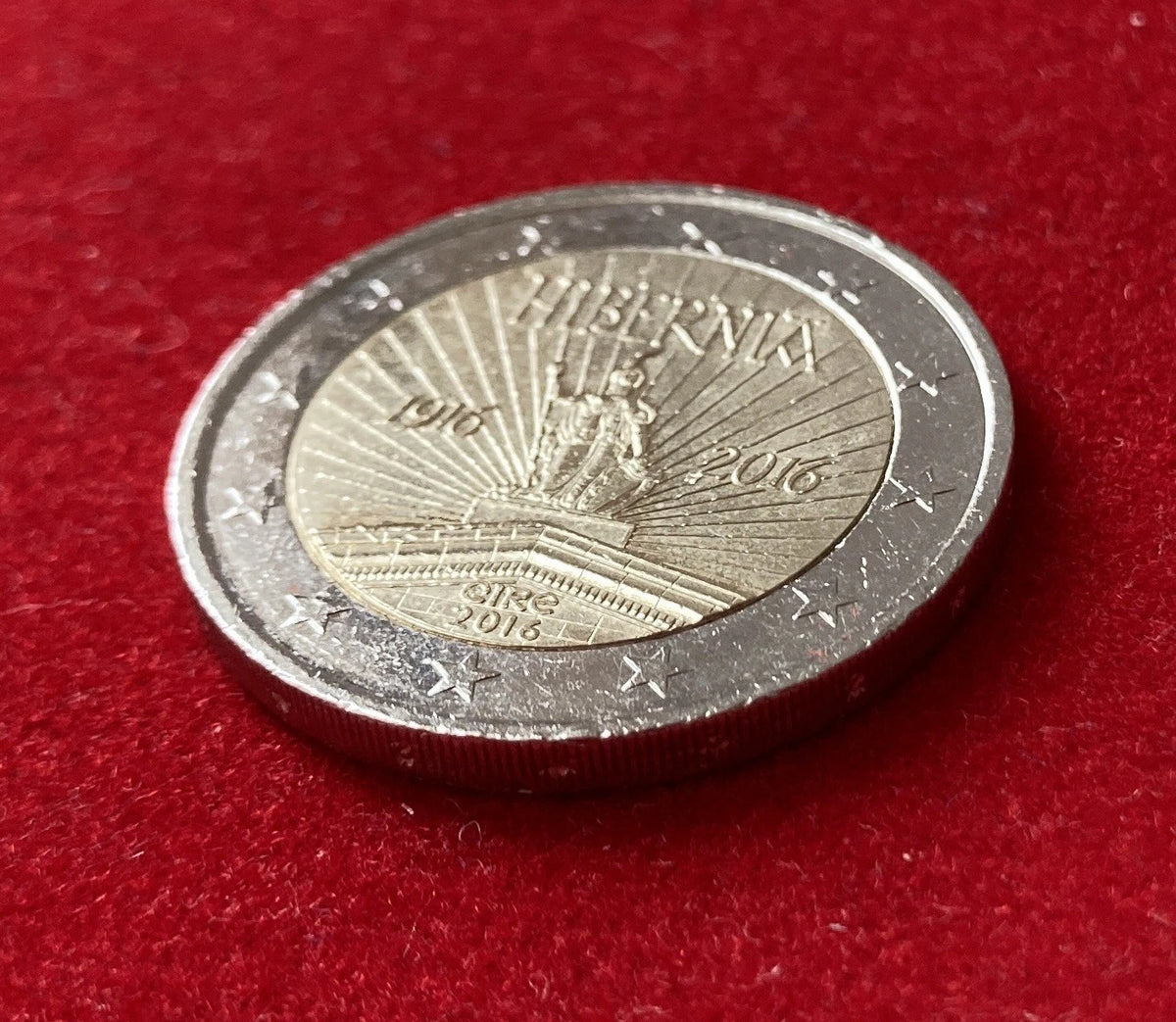 2 Euro 2016 | Irland | 100 Jahre Osteraufstand | Hibernia | Bi-Metall Gedenkmünze | Leicht dezentriert | schön