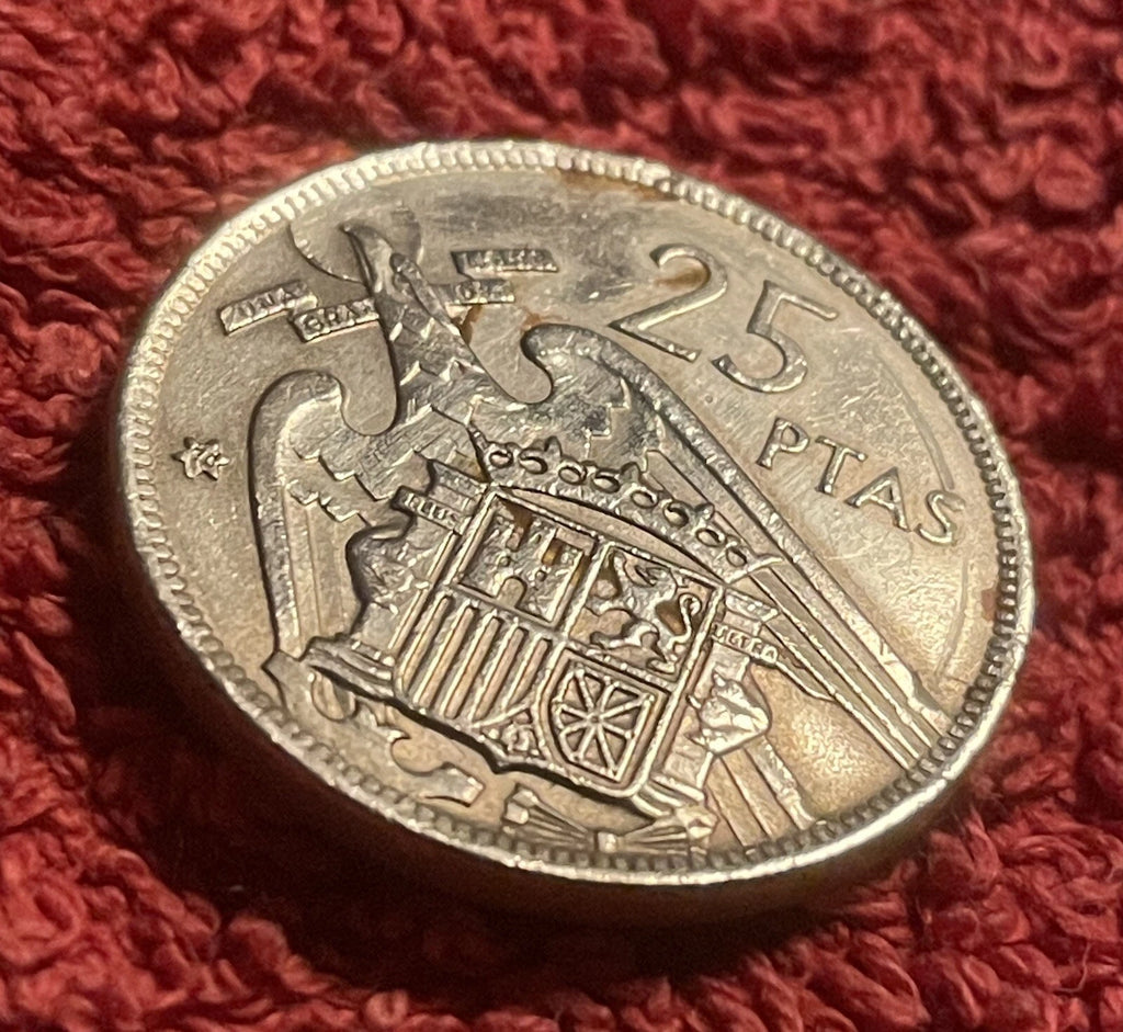25 Peseten 1957 *70 | Spanien | Francisco Franco | Kupfer-Nickel Münze | schön