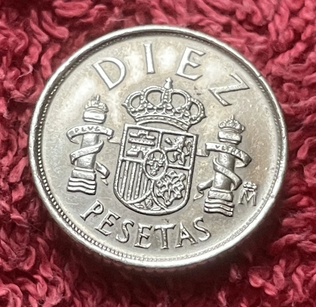 10 Pesetas 1984 | Spanien | König Juan Carlos I. | Säulen des Herkules | Kupfer-Nickel Münze