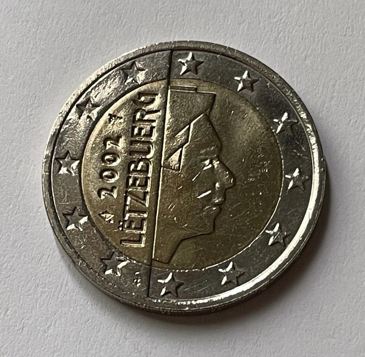 2 Euro 2002 | Luxemburg | Großherzog Henri | Bi-Metall Münze | schön
