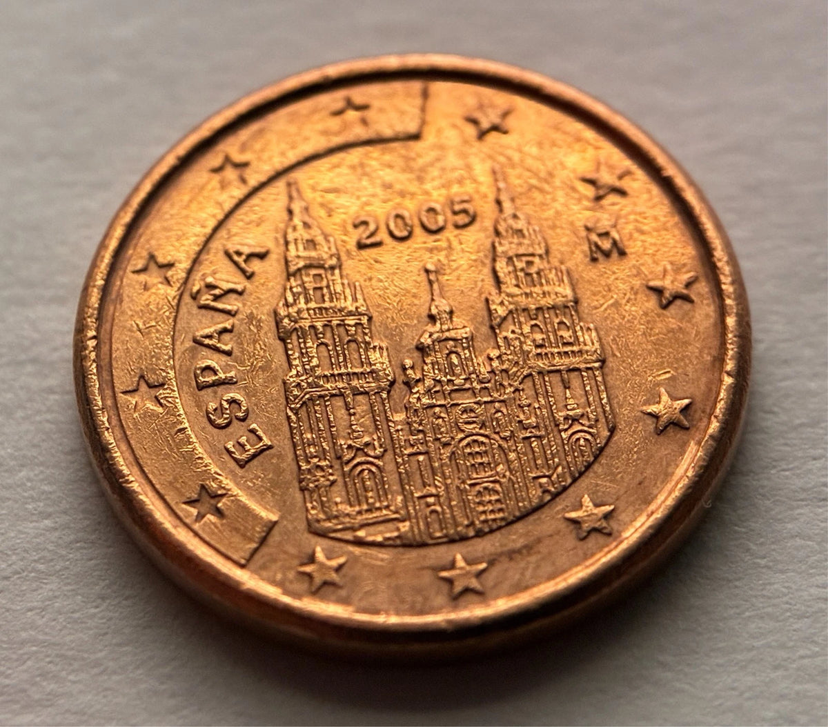 1 Cent 2005 | Spanien | Kathedrale von Santiago de Compostela | Verkupferter Stahl | Sammlermünze