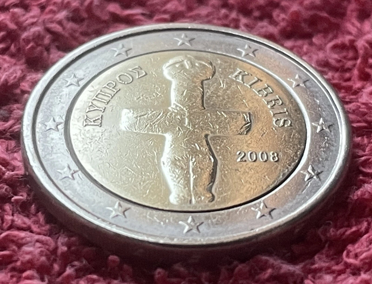 2 Euro 2008 | Zypern | Idol von Pomos | Bi-Metall Münze | schön