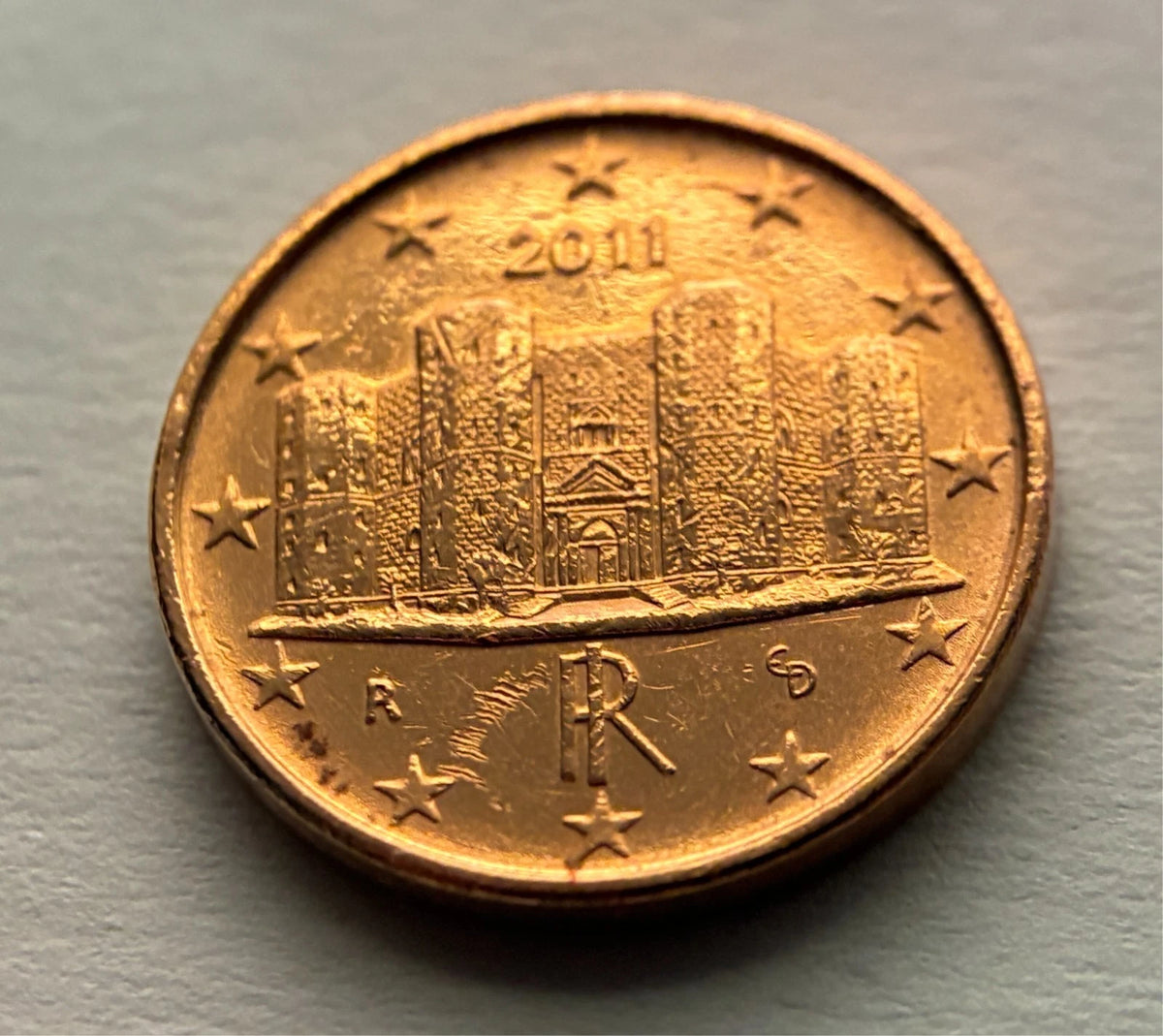 1 Cent 2011 | Italien | Castel del Monte, Apulien | Verkupferter Stahl | Sammlermünze