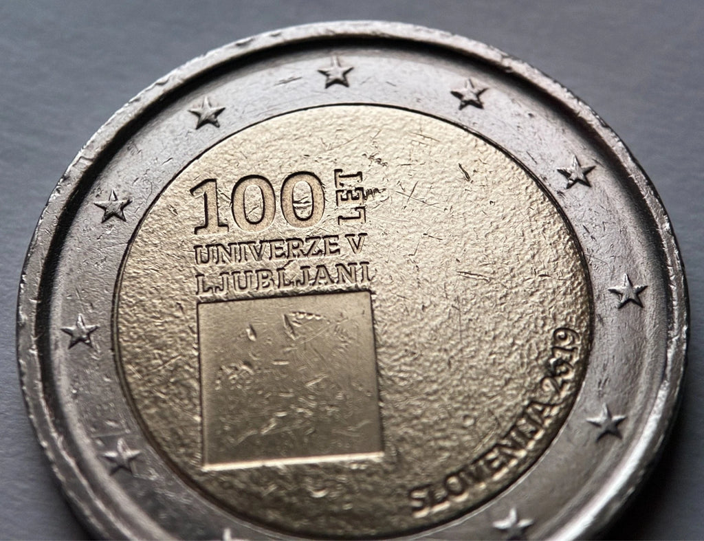 2 Euro 2019 | Slowenien | 100 Jahre Universität Ljubljana | Bi-Metall Gedenkmünze | schön