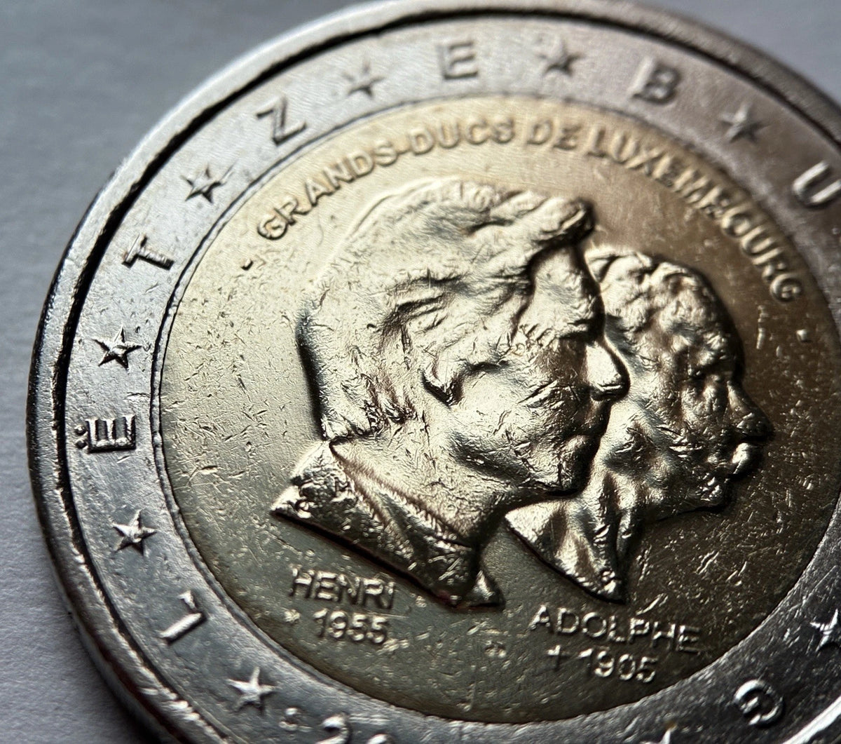 2 Euro 2005 | Luxemburg | Großherzöge Henri & Adolphe | Bi-Metall Gedenkmünze | schön