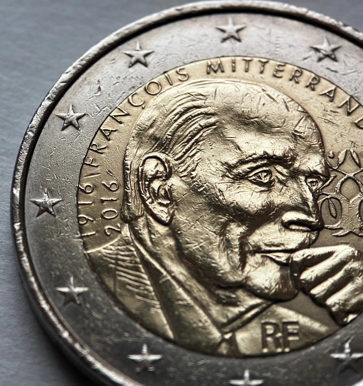 2 Euro 2016 | Frankreich | 100. Geburtstag von François Mitterrand | Bi-Metall Gedenkmünze | schön