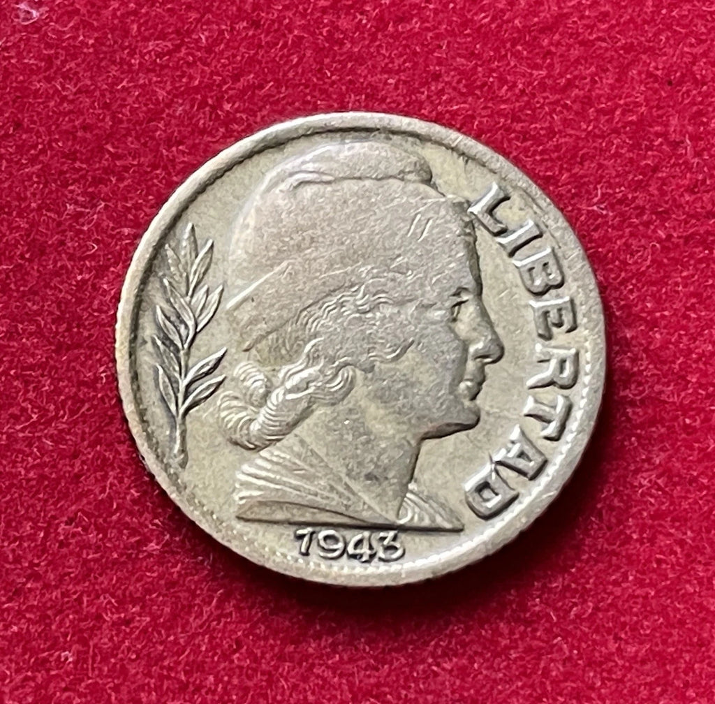 5 Centavos 1943 | Argentinien | Libertad & Stier | Aluminiumbronze Münze | schön