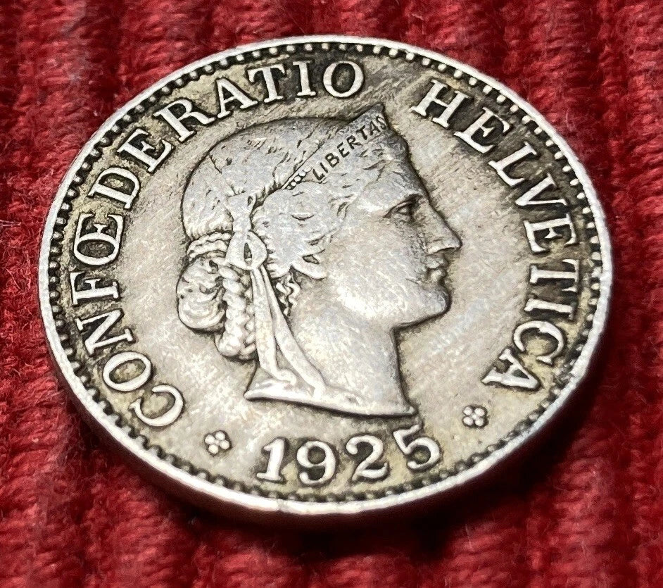 10 Rappen 1925 B | Schweiz | Libertas | Kupfer-Nickel-Legierung | Kursmünze | schön