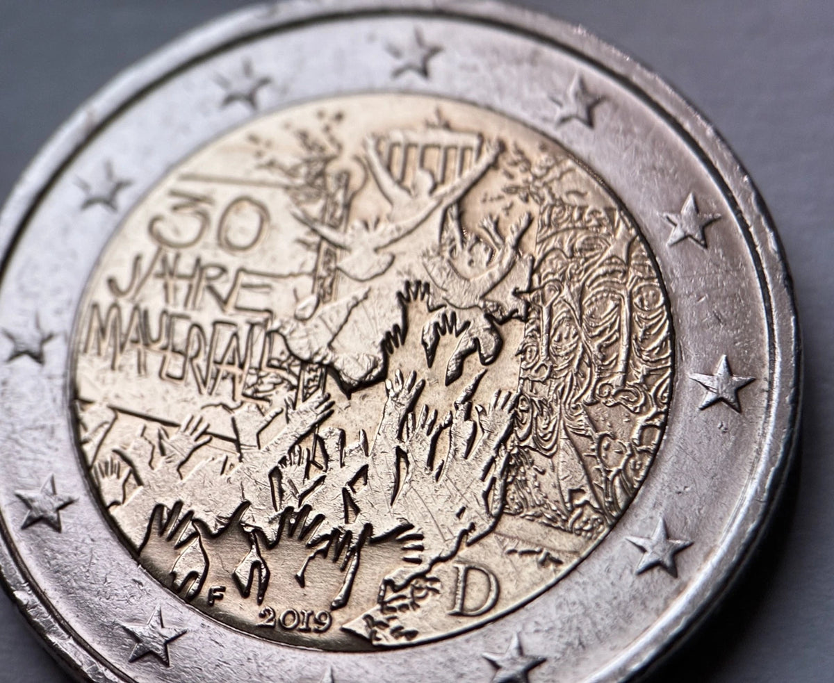 2 Euro 2019 F | Deutschland | 30 Jahre Fall der Berliner Mauer | Bi-Metall Gedenkmünze | schön