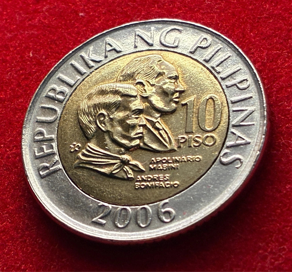 10 Piso 2006 | Philippinen | Andrés Bonifacio & Apolinario Mabini | Bi-Metall Münze