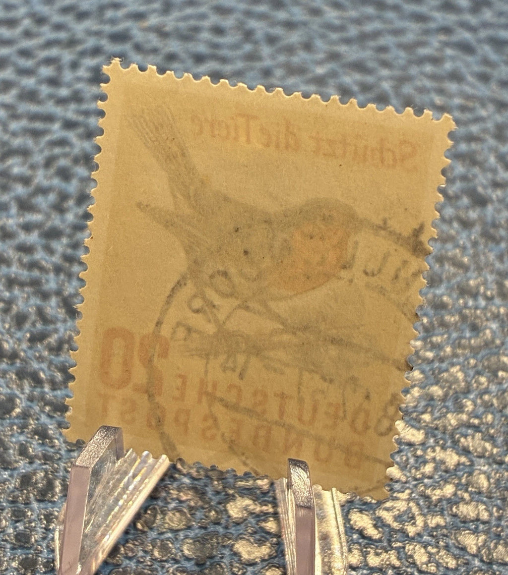 Deutsche Bundespost 1957 | 20 Pfennig | Rotkehlchen | gestempelt | Briefmarke
