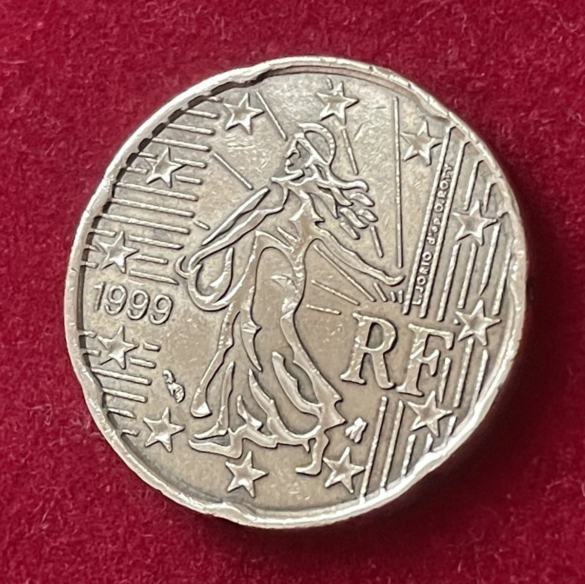 20 Cent 1999 | Frankreich | Säerin Motiv (La Semeuse) | Nordisches Gold Münze | schön