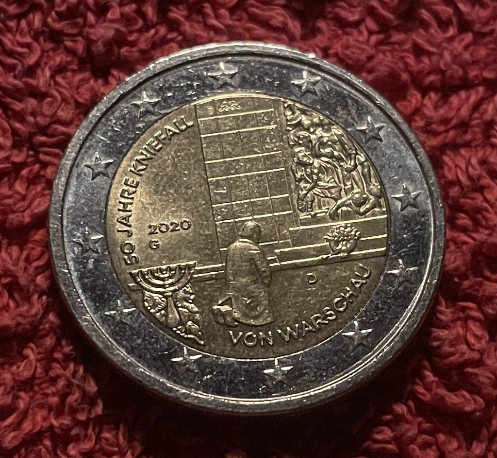 2 Euro 2020 G | Deutschland | 50 Jahre Kniefall von Warschau | Bi-Metall Gedenkmünze | schön