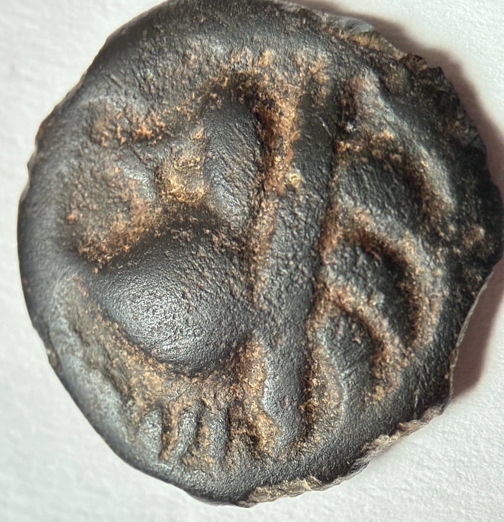 Kelten Gallien Leuci Potin - Obol 150-50 vor Chr. – Antike Bronzemünze / Sehr gut erhalten