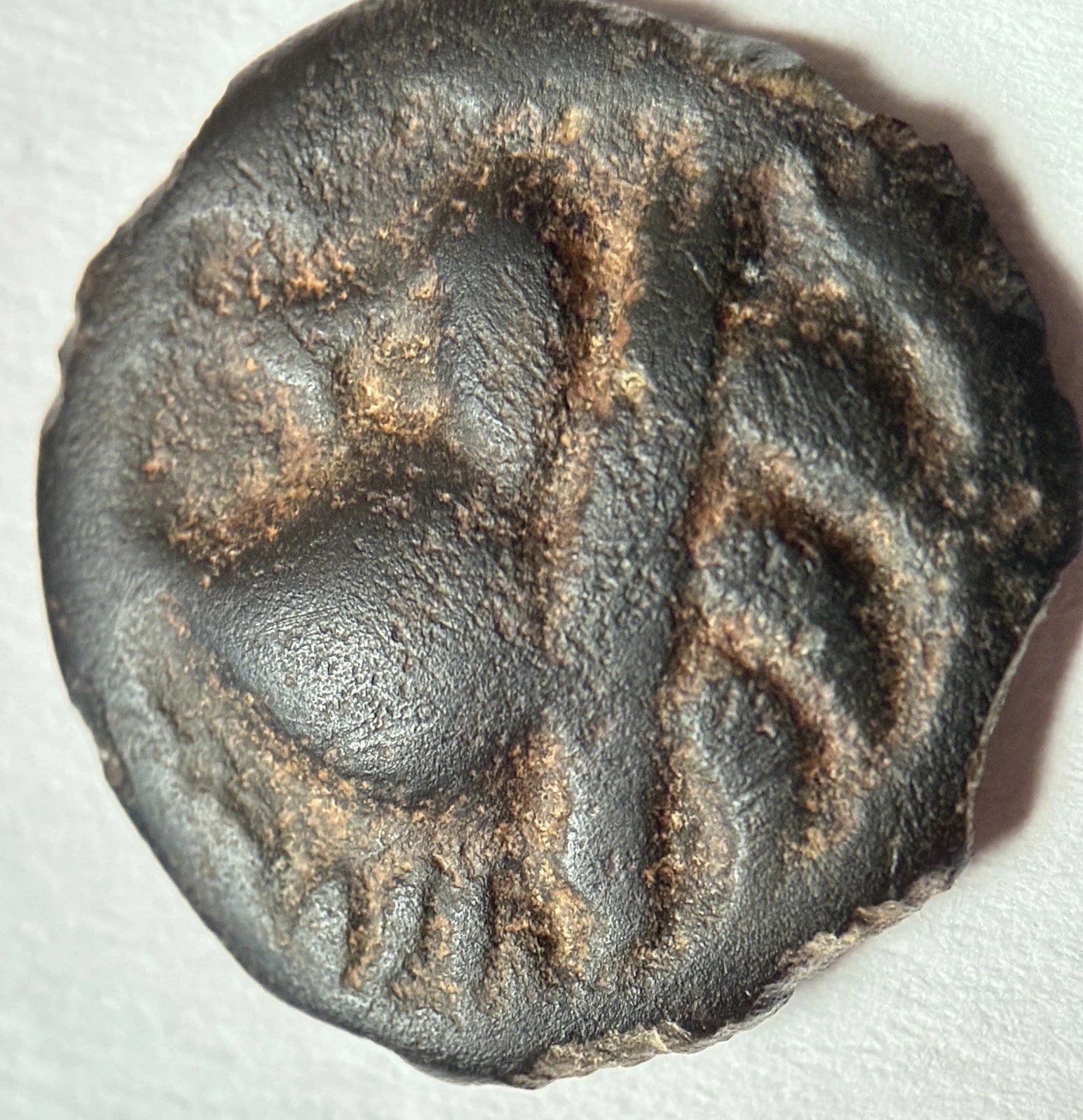 Kelten Gallien Leuci Potin - Obol 150-50 vor Chr. – Antike Bronzemünze / Sehr gut erhalten