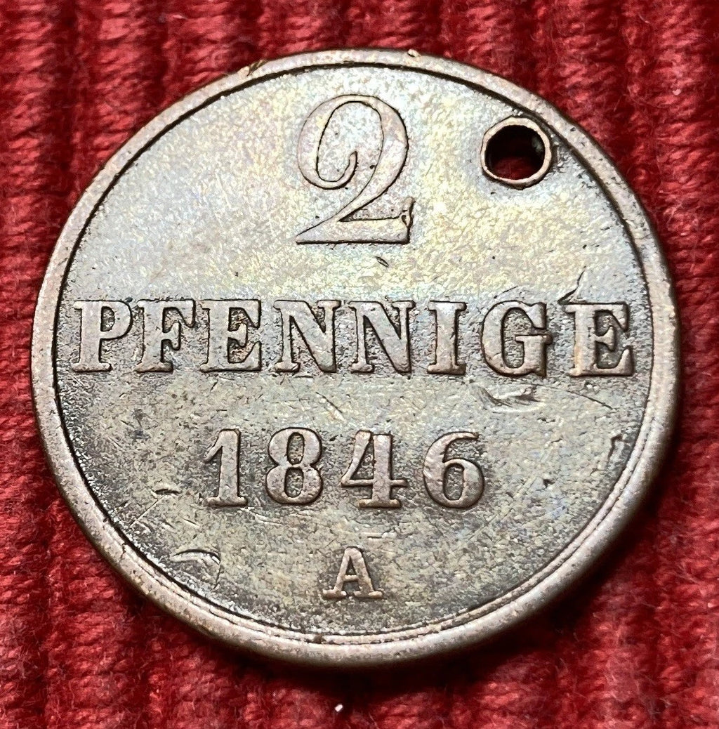 2 Pfennige 1846 A | Königreich Hannover | Ernst August I. | Kupfer-Münze