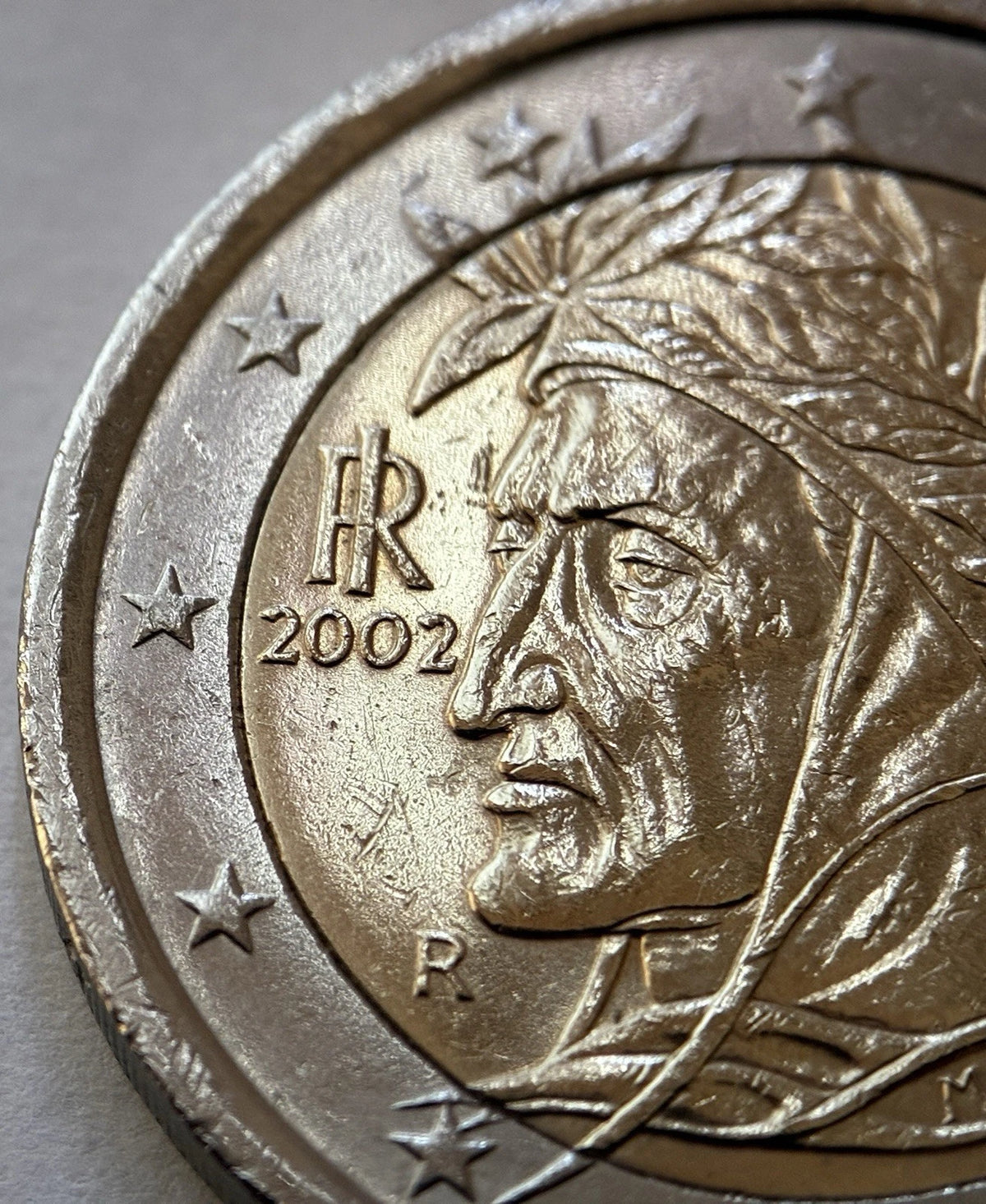2 Euro 2002 | Italien | Dante Alighieri | Bi-Metall Münze | schön