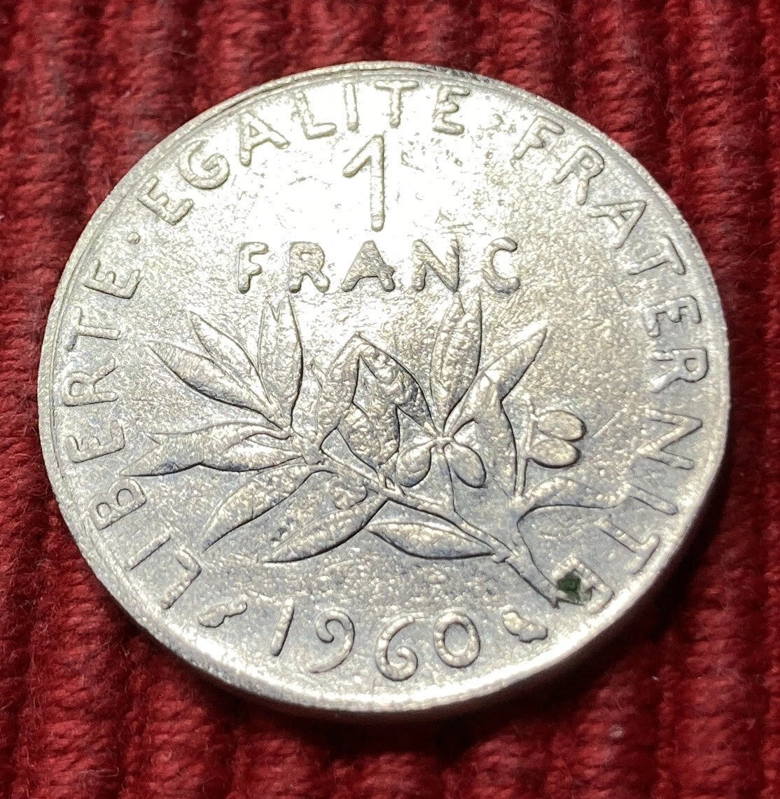 1 Franc 1960 | Frankreich | Olivenzweig | Semeuse | Münze aus Nickel