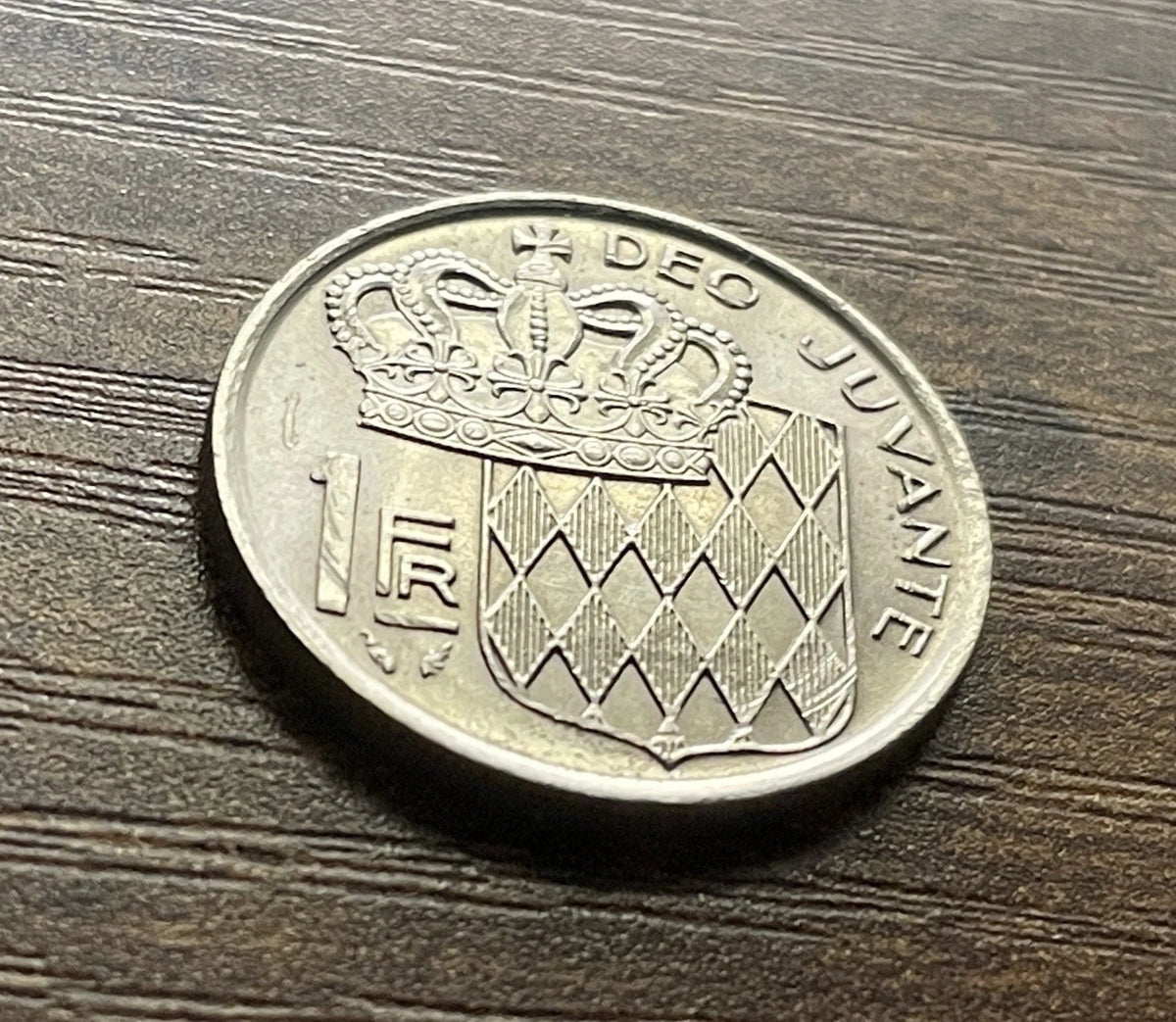 1 Franc 1975 | Monaco | Fürst Rainier III. | Deo Juvante | Nickel-Münze | vorzüglich