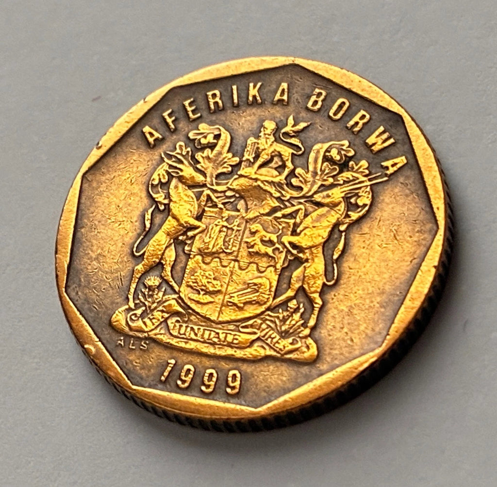 20 Cents 1999 | Südafrika | Zuckerbusch Motiv (Protea) | Verbronzter Stahl Münze | schön