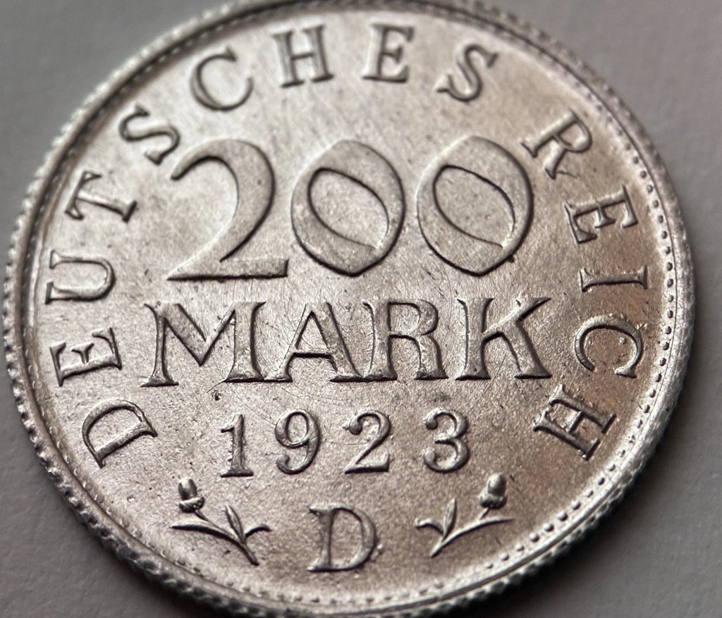 200 Mark 1923 D | Deutsches Reich | Reichsadler | mit Zertifikat | Aluminium Münze | vorzüglich
