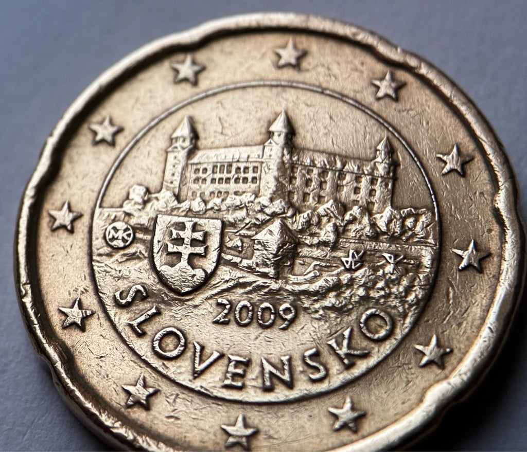 20 Cent 2009 | Slowakei | Burg Bratislava | SLOVENSKO | Münze aus Nordischem Gold | schön