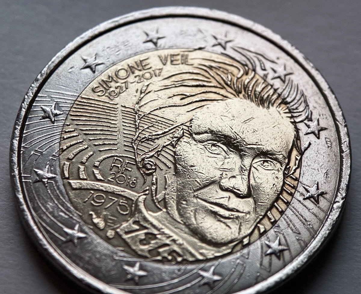 2 Euro 2018 | Frankreich | Simone Veil | Bi-Metall Gedenkmünze | schön