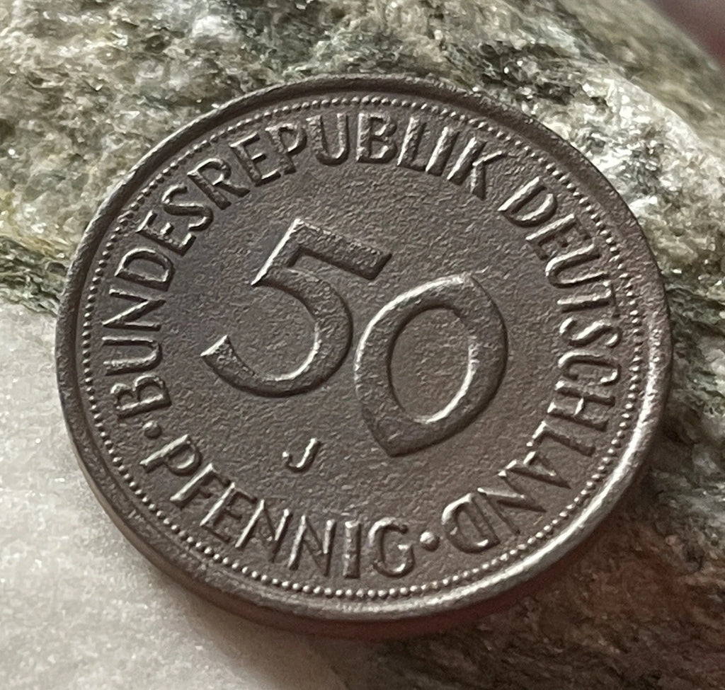 50 Pfennig 1990 J | Bundesrepublik Deutschland (BRD) | Eichenpflanzerin | Kupfer-Nickel Münze | schön