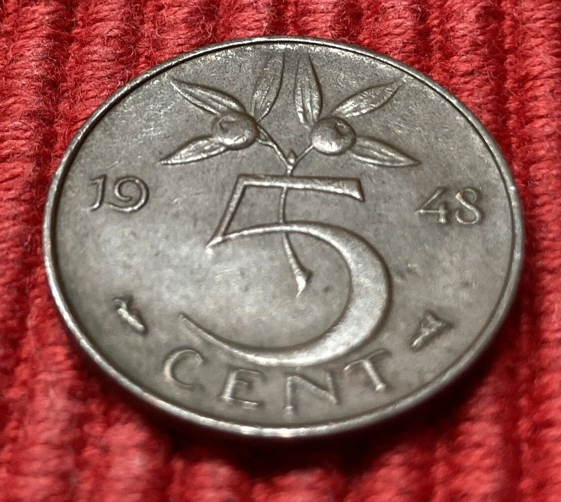 5 Cent 1948 | Niederlande | Königin Wilhelmina | Bronze Münze | sehr schön